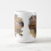 Baby Hippo Abstracte Verf Splatter Wildlife Koffiemok (Center)