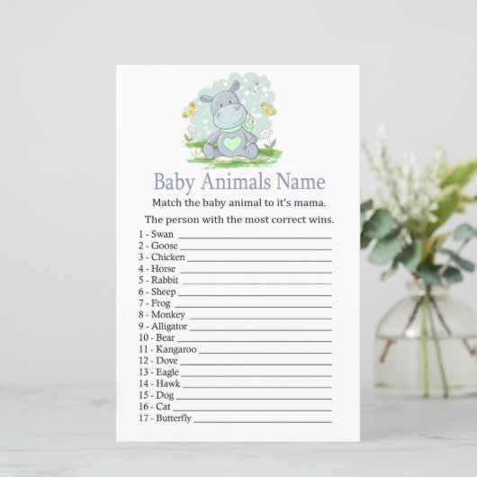 Baby Hippo Baby Animals Name Game (Staand voorkant)