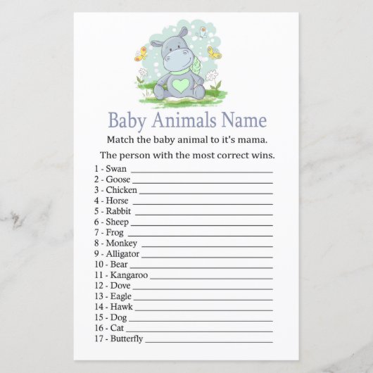 Baby Hippo Baby Animals Name Game (Voorkant)