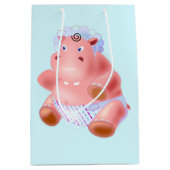 Baby Hippo Baby Gift Bag - Aangepaste kleuren - Te Medium Cadeauzakje (Voorkant)