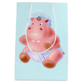 Baby Hippo Baby Gift Bag - Aangepaste kleuren - Te Medium Cadeauzakje (Achterkant)
