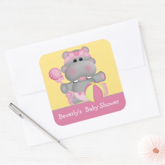 Baby Hippo Baby shower Sticker (Envelop)