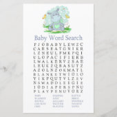 Baby Hippo Baby shower Word Search Game (Voorkant)