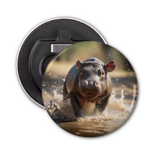 Baby Hippo Button Flesopener (Voorkant)