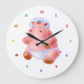 Baby Hippo Clock Grote Klok (Voorkant)