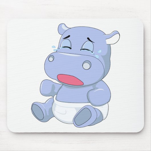 Baby Hippo Crying Muismat (Voorkant)