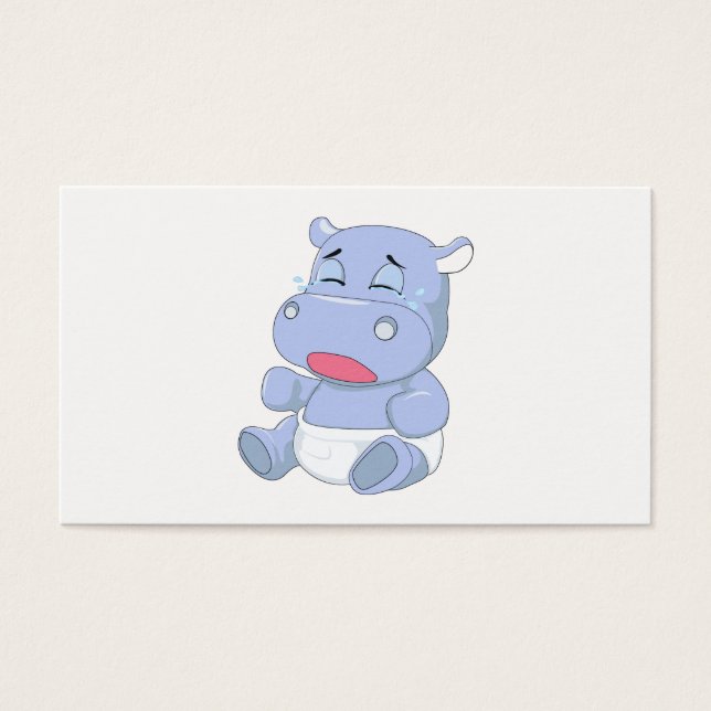 Baby Hippo Crying Visitekaartjes (Voorkant)