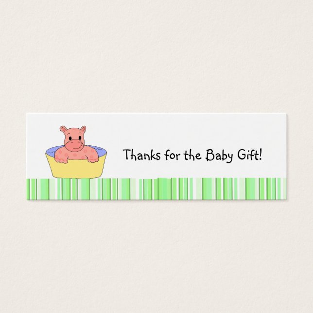 Baby Hippo Dank je Mini Visitekaartjes (Voorkant)