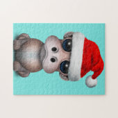 Baby Hippo die een Santa Hat draagt Legpuzzel (Horizontaal)
