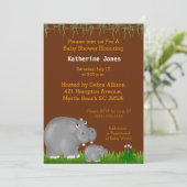 Baby Hippo en Mama Baby shower Invitation Kaart (Staand voorkant)