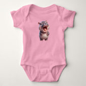 Baby Hippo Hippopotamus Schattige Chibi Romper (Voorkant)