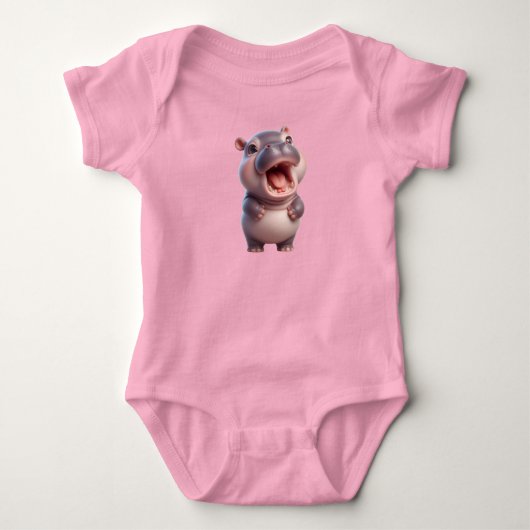 Baby Hippo Hippopotamus Schattige Chibi Romper (Voorkant)