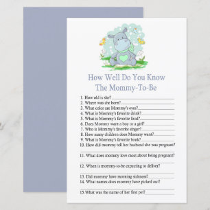 Baby Hippo Hoe goed ken je het baby shower spel?