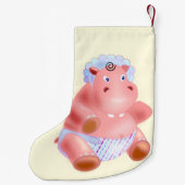 Baby Hippo kerstkous Kleine Kerstsok (Achterkant)