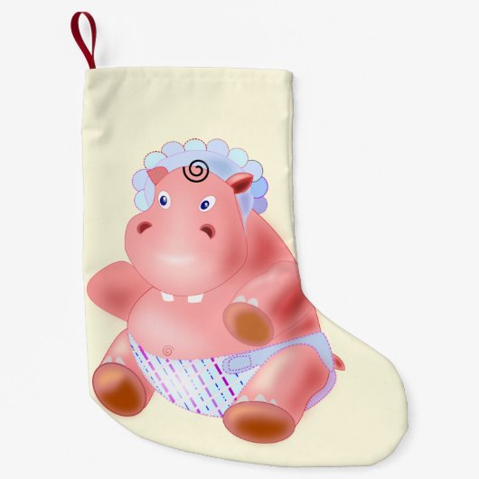 Baby Hippo kerstkous Kleine Kerstsok (Voorkant)