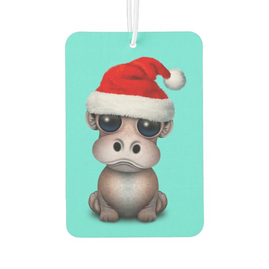 Baby Hippo met een kerstmuts Luchtverfrisser (Achterkant)