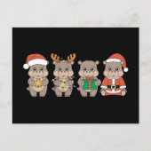 Baby Hippo Moo Deng Christmas Feestdagenkaart (Voorkant)