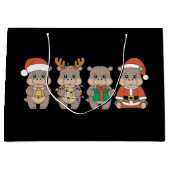 Baby Hippo Moo Deng Christmas Groot Cadeauzakje (Voorkant)