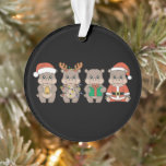 Baby Hippo Moo Deng Christmas Ornament<br><div class="desc">Baby Hippo Moo Deng Christmas</div>