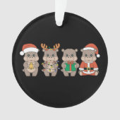 Baby Hippo Moo Deng Christmas Ornament (voorkant)