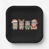 Baby Hippo Moo Deng Christmas Papieren Bordje (Voorkant)