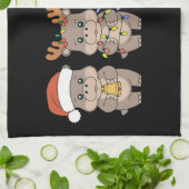 Baby Hippo Moo Deng Christmas Theedoek (Gevouwen)