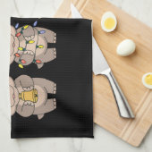 Baby Hippo Moo Deng Christmas Theedoek (Quarter Fold)