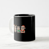 Baby Hippo Moo Deng Christmas Tweekleurige Koffiemok (Voorkant links)