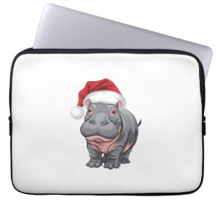 Baby Hippo Moo Deng Kerst Shirt voor kinderen, Wom Laptop Sleeve