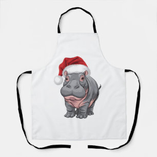 Baby Hippo Moo Deng Kerst Shirt voor kinderen, Wom Schort