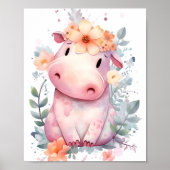 Baby Hippo Nursery Poster (Voorkant)
