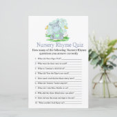 Baby Hippo Nursery Rhyme Quiz baby shower game (Staand voorkant)
