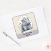 Baby Hippo Schattige Ik hou van Bookplate Sticker  (Envelop)