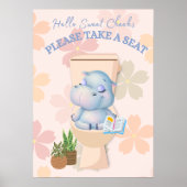 Baby Hippo Sweet Cheeks Neem een Poster (Voorkant)