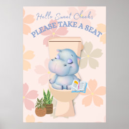 Baby Hippo Sweet Cheeks Neem een Poster