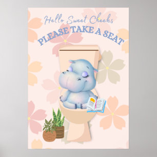Baby Hippo Sweet Cheeks Neem een Poster