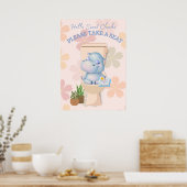 Baby Hippo Sweet Cheeks Neem een Poster (Keuken)