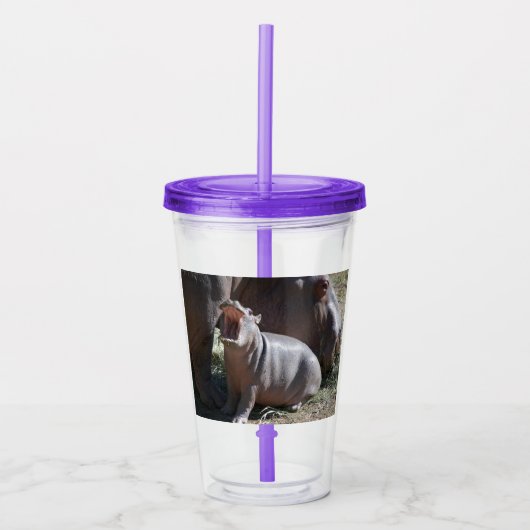 Baby Hippo Tumbler Acryl Drinkbeker (Voorkant)