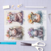 Baby Hippos Tissuepapier (Craft)