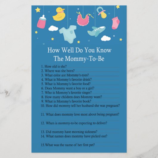 Baby Hoe goed ken je baby shower? (Voorkant)