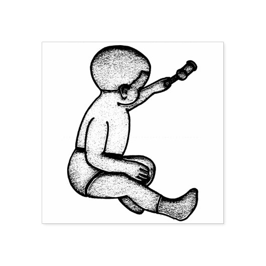 Baby Holding hamer schets voor scrapbooking Rubberstempel (Afrduk)