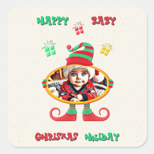 Baby Holiday Vierkante Sticker (Voorkant)