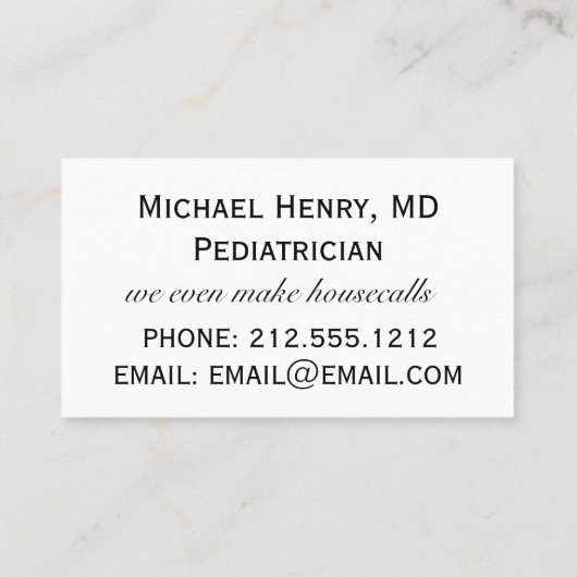 Baby Home Visites Visitekaartje (Achterkant)