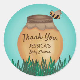 Baby Hommel Geel Teal Baby Shower Bedankt Ronde Sticker