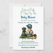  Baby, hond en honkbal thema Baby shower Kaart (Voorkant)