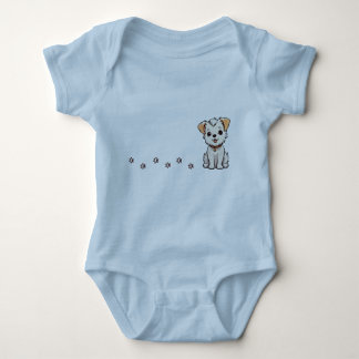 Baby hond met voetafdrukken T-shirt