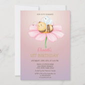 Baby Honey Bee Glitter Birthday Kaart (Voorkant)