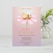 Baby Honey Bee Glitter Birthday Kaart (Staand voorkant)