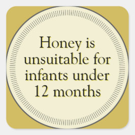 Baby honingwaarschuwingsgoud vierkante sticker