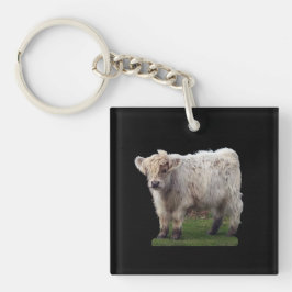 Baby Hoogland Kalf Loet Koe Adoreerbaar Boerderijd Sleutelhanger